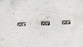 Fig. 2: Hallmark “AP” stamped three times. Courtesy, Middleton Place Foundation, Charleston, South Carolina.