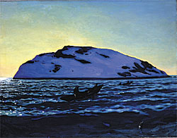 Fig. 2: Rockwell Kent (18821971), Afternoon on the Sea, Monhegan, 1907. Oil on canvas, 34 x 44 inches. Fine Arts Museums of San Francisco. Museum purchase, Richard B. Gump Trust Fund, Katherine Hayes Trust Fund, Art Trust Fund, and Unrestricted Art Acquisition Endowment Income Fund, and partial gift in memory of Mr. and Mrs. Langdon W. Post, 1994.107.