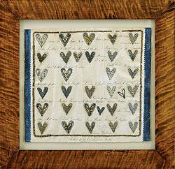 Louisa Parker (1812-1885), friendship and family memento with woven hair, Calais, Vt., 1849. Layered cut paper, thread, woven human hair, ink and watercolor on paper. 11-1/4 x 12-1/2 inches. Made for Love: Selections from the Jane Katcher Collection of Americana by Erin E. Eisenbarth