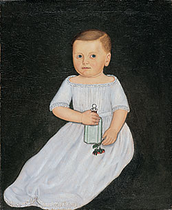 Fig. 4: Dover Baby, unidentified artist, probably New Jersey, circa 1815. Oil on canvas, 26 x 21 inches. Courtesy of Abby Aldrich Rockefeller Folk Art Museum. A Premier Folk Art Museum Celebrates Fifty Years and a New Home by Carolyn J. Weekley