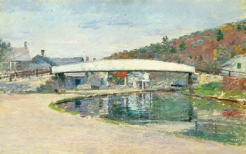 Fig. 2: Theodore Robinson (1852-1896)
White Bridge Near Napanoch, 1893
Oil on canvas, 14-1/4 x 22 inches
Courtesy Spanierman Gallery, New York Fine Art as an Investment: Theodore Robinson (1852-1896) by Lisa Bush Hankin
