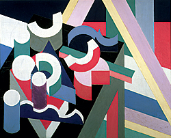 Patrick Henry Bruce, Peinture/Nature Morte, c. 1925--6, Oil on canvas,
Corcoran Gallery of Art, Washington, D.C.,
Museum Purchase, Gallery Fund, 68.2 Modernism: Designing a New World 1914-1939 to Emphasize American Works