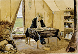 Click for Enlarged Version Fig. 6: Jules Tavernier (1844-1889), Red Cloud Camp. Watercolor. Courtesy Nancy Ferreira, Christopher Queen Gallery, Duncans Mills, CA.