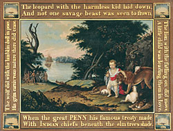 Click Here for Enlarged Version Peaceable Kingdom, ca. 1826-1828, Edward Hicks (1780-1849), Bucks County, Pennsylvania. Oil on canvas, 32-3/8 x 42-3/8 inches (82.2 x 107.6 cm). The Bayou Bend Collection; gift of Miss Ima Hogg, B.54.1. Photography by Thomas R. DuBrock.