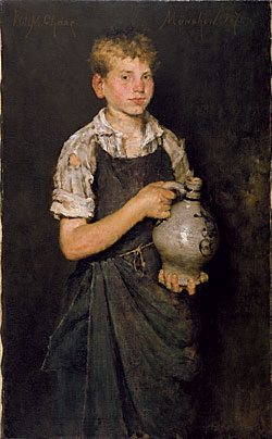 Click Here for Enlarged Version Fig. 1: Apprentice, 1875. Signed "Will M. Chase" at upper left. Inscribed and dated "Munchen 1875" at upper right. Oil on canvas, 37 x 23 inches. Collection of Mr. and Mrs. Lueck.