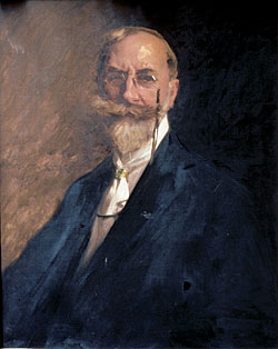 Fig. 10: Self Portrait, 1908. Signed and dated "Wm. M. Chase/1908" at center left. Oil on canvas, 29 x 23 inches. Uffizi Gallery, Florence, Italy.