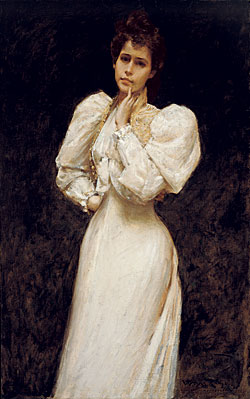 Click Here for Enlarged Version Fig. 5: Miss L, 1892. Signed "Wm. M. Chase" at lower right. Oil on canvas, 51-3/4 x 32-3/4 inches. Private collection.