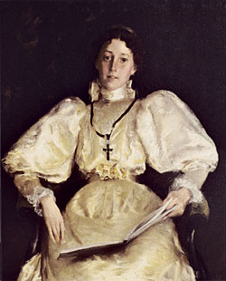 Click Here for Enlarged Version Fig. 6: The Golden Lady, 1896. Signed, inscribed and dated "Wm. M. Chase Madrid 1896" at upper right. Oil on canvas, 40-5/8 x 32-3/4 inches. Littlejohn Collection, Parrish Art Museum, Southampton, Long Island, NY.