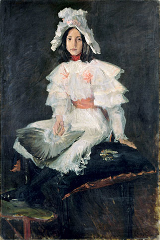 Fig. 7: The Feather Fan, ca. 1895. Signed "Chase" at lower right. Oil on canvas, 54 x 36 inches. Musée D'Orsay, Paris, Gift of Roland Knoedler.