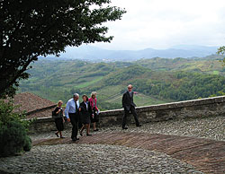 On a second Study Trip Abroad based on the Grand Tour, Trust members ascend an old carriage way to visit the Clemente Doria family in their newly restored historic home outside Genoa.