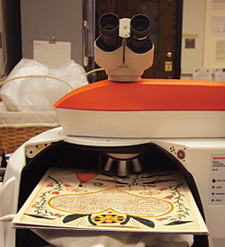 Click Here for Enlarged View Raman spectroscopy analysis of a Pennsylvania German fraktur pigment.