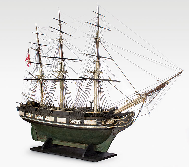 Model of a merchant ship, unidentified modeler, American, early 19th-century 