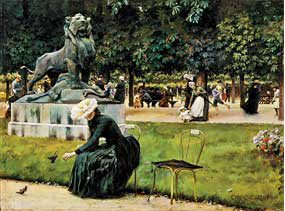 Fig. 3: Charles Courtney Curran (1861–1942) In the Luxembourg, 1889. Oil on panel, 16-5/8 x 19-5?16 inches. Courtesy, Terra Foundation for American Art, Chicago,  Daniel J. Terra Collection.