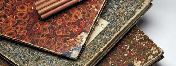 Fig. 4: Diaries of Henry David Thoreau (American, 1817–1862), 1837–61, with pencils made by J. Thoreau & Co., the Thoreau family pencil factory. Purchased by Pierpont Morgan, 1909.