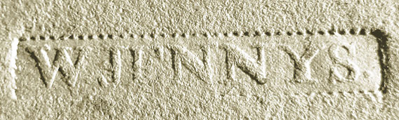 Fig. 2: Embossed signature stamp of William Jennys. Embossing was sometimes used to sign silhouettes at this time. 