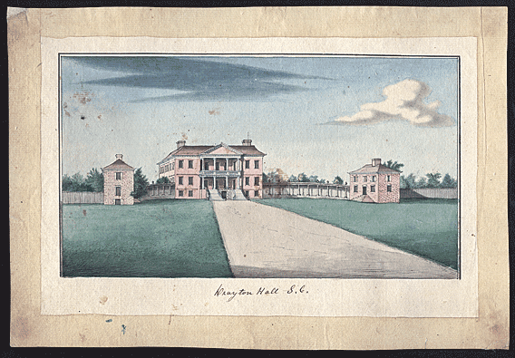 Fig. 3: Pierre Eugene Du Simitiere (ca. 1736–1784), Drayton Hall S. C. Dated “1765” on reverse. Watercolor, pencil, and ink on laid paper, 8-3/8x 12-1/2 inches. Private collection.