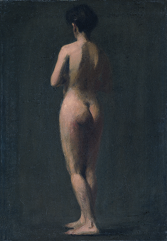 Fig. 6: Edward Hopper (1882–1967), Standing Nude, 1902–1904. Oil on canvas, 22-3?16 x 15-3?16 inches. Whitney Museum of American Art, New York; Josephine N. Hopper Bequest (70.1269). Photography by Robert E. Mates. © Heirs of Josephine N. Hopper, licensed by the Whitney Museum of American Art, New York. 