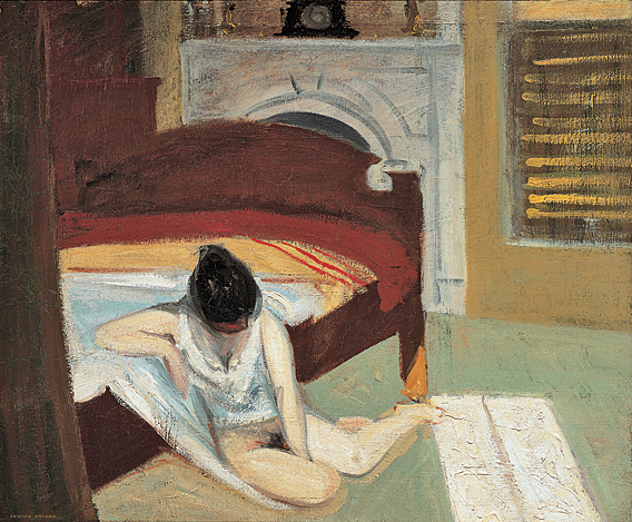 Fig. 10: Edward Hopper (1882–1967), Summer Interior, 1909. Oil on canvas, 24 x 29 inches. Whitney Museum of American Art, New York; Josephine N. Hopper Bequest (70.1197). ©Heirs of Josephine N. Hopper, licensed by the Whitney Museum of American Art. Photography by Robert E. Mates.  