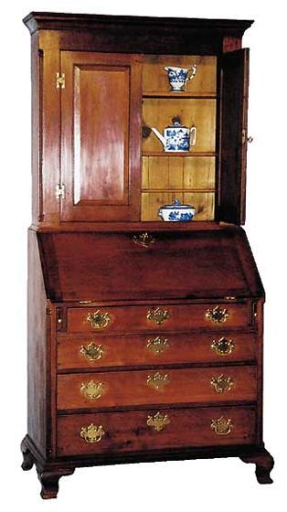 Delaware Valley Cherry Chippendale Secretary/Desk