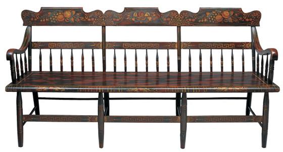 Sheraton Paint-Decorated Pennsylvania Settee