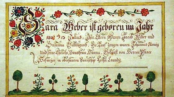 Lehigh County, Pennsylvania Fraktur