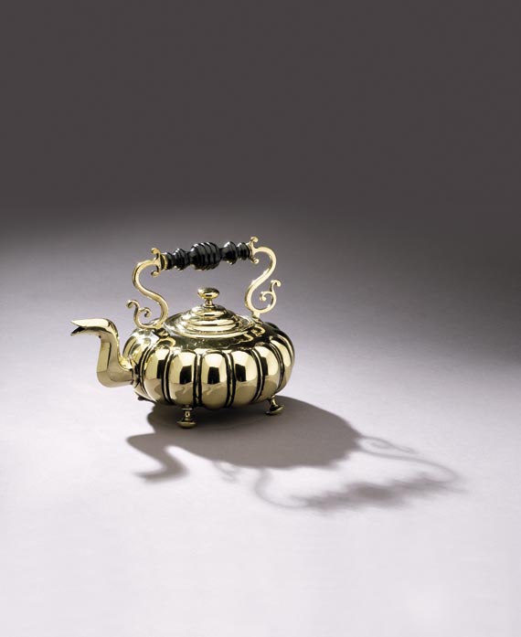 English Brass Melon Shaped Toddy Kettle