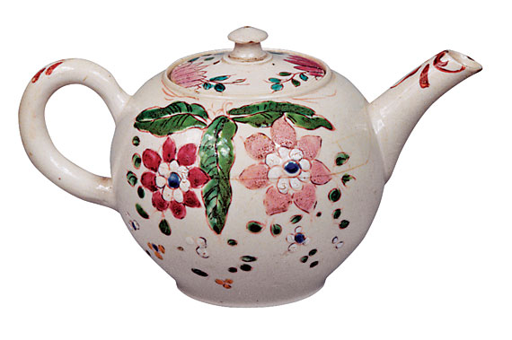 Cuppa Tea with English Polychrome Enamel Salt Glaze