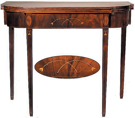 An Inlaid Mahogany Hepplewhite Card Table