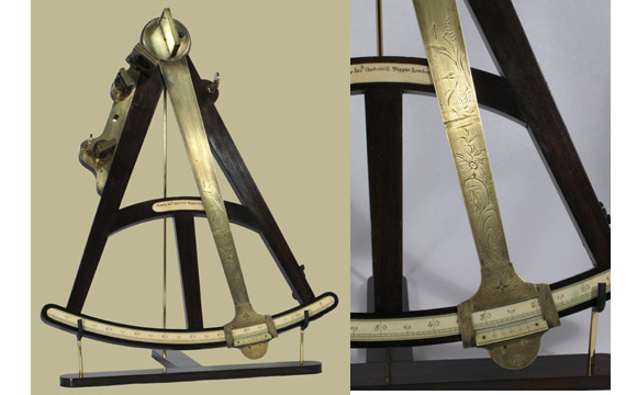 Large Regency period English vernier octant by Joseph Gaitskill, London