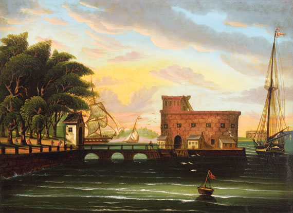 Entrance to New York Harbor: Castle Garden and Castle William