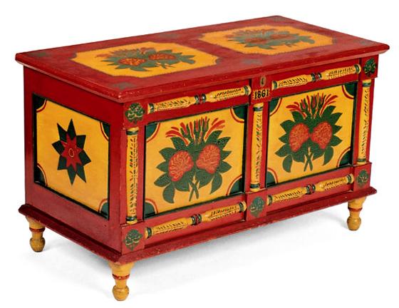 Paint Decorated Blanket Chest