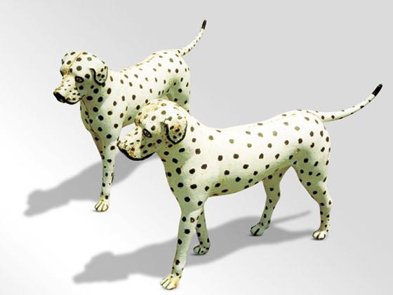 Pair of Folky Cast Iron Dogs