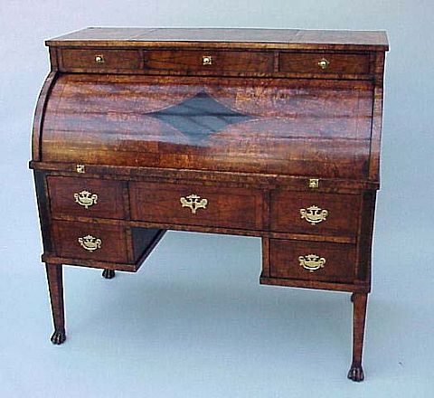 An Eighteenth Century Mulberry Roll Top Desk