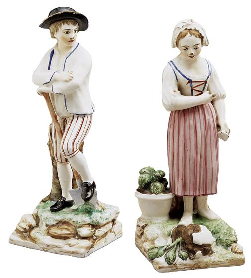 Pair of French Faience Figures