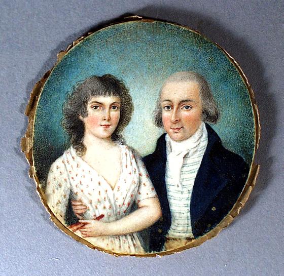 German Portrait Miniature of a Couple