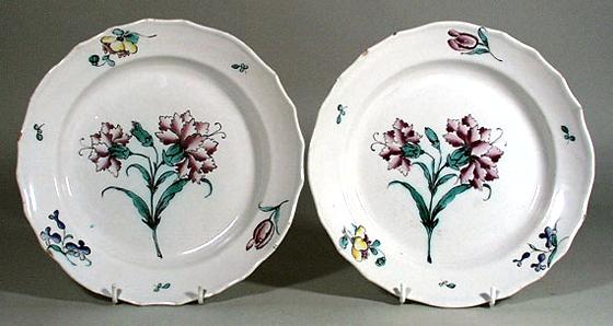 Pair of French Faience Plates