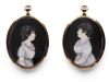 Pair of Portrait Miniatures of Sisters