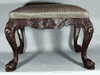 Irish Chippendale Mahogany Carved Stool