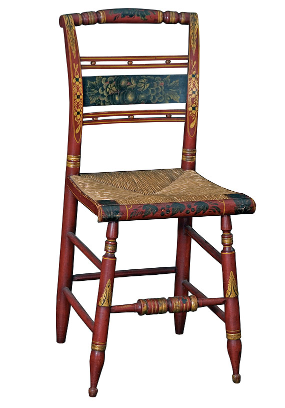 One of a set of six decorated Fancy Chairs