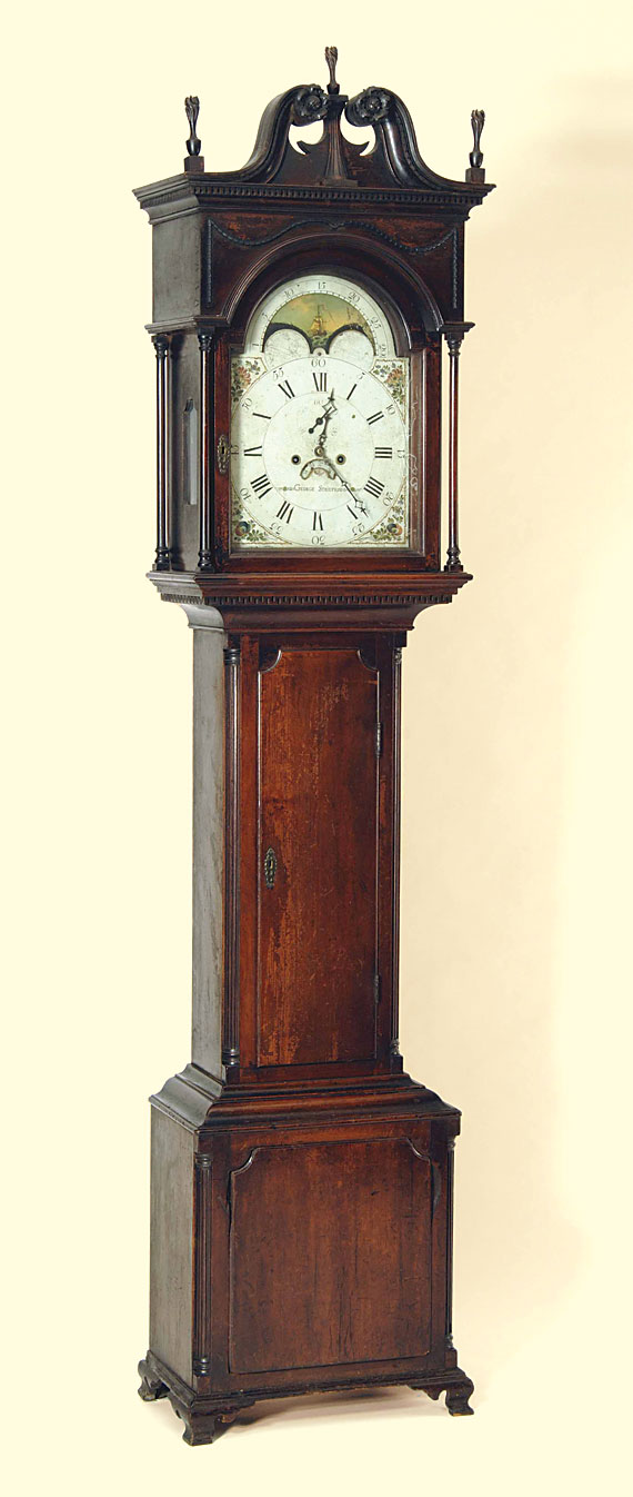 Tall Case Cherry Clock, circa 1790-1795