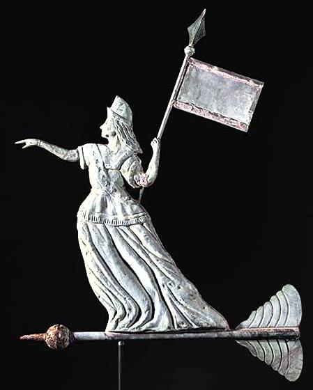 Copper and Zinc Lady Liberty Weathervane