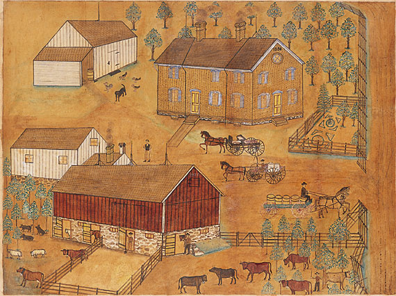 Scene of a Farmhouse and Brewery