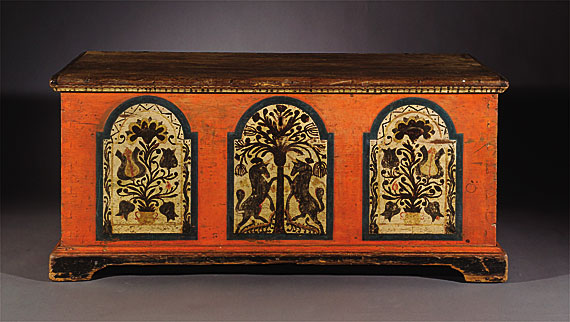 Black Unicorn decorated Dower Chest