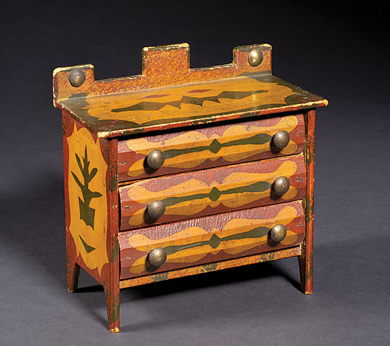 Polychromed Miniature Chest of Drawers