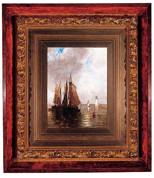 Sloops Passing Lighthouse