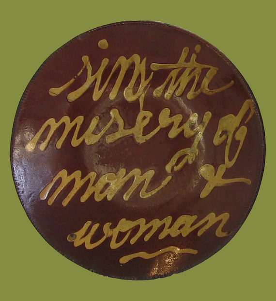 Slip Decorated Redware Dish