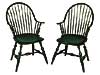 Pair of Painted Windsor Armchairs