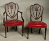 Set 10 Hepplewhite Heart Back Dining Chairs