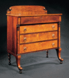 Very Fine Classical Bronze-Mounted and Ebonized Carved Mahogany and Bird's Eye Maple Bureau