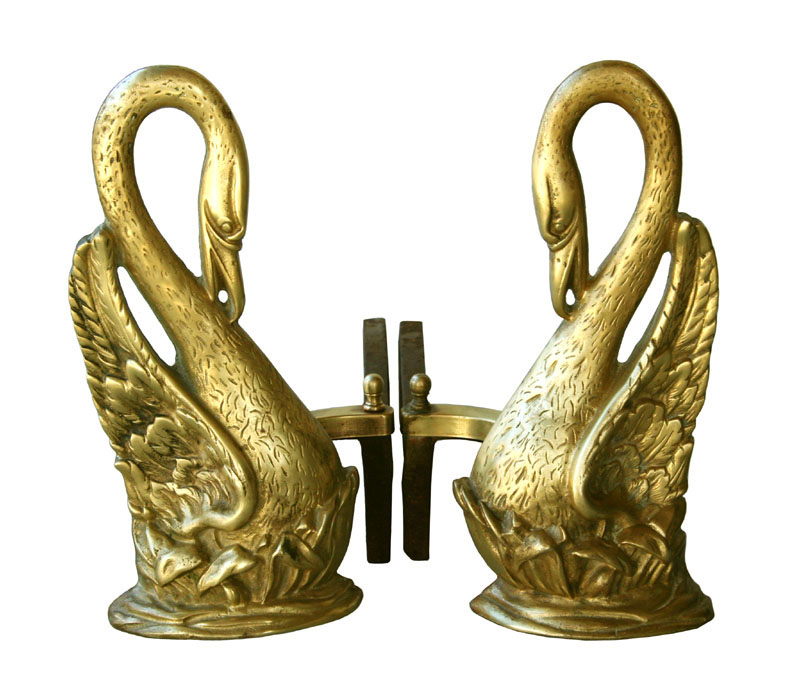 Swan Andirons